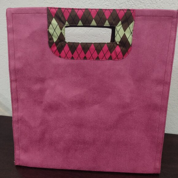 Silk Vintage Argyle Shopper's Tote, NWOT - Picture 1 of 5